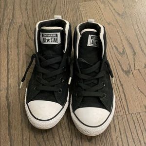 Converse mid tops, black, size 4 big kids